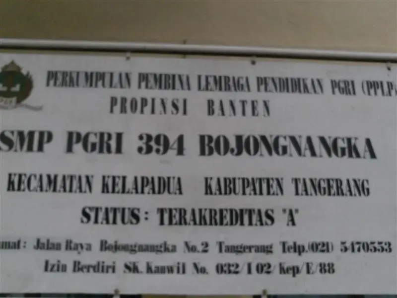 Foto SMP PGRI 394 BOJONGNANGKA