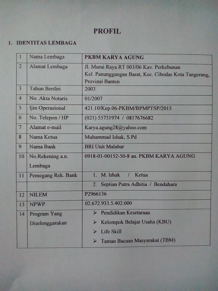 PKBM KARYA AGUNG